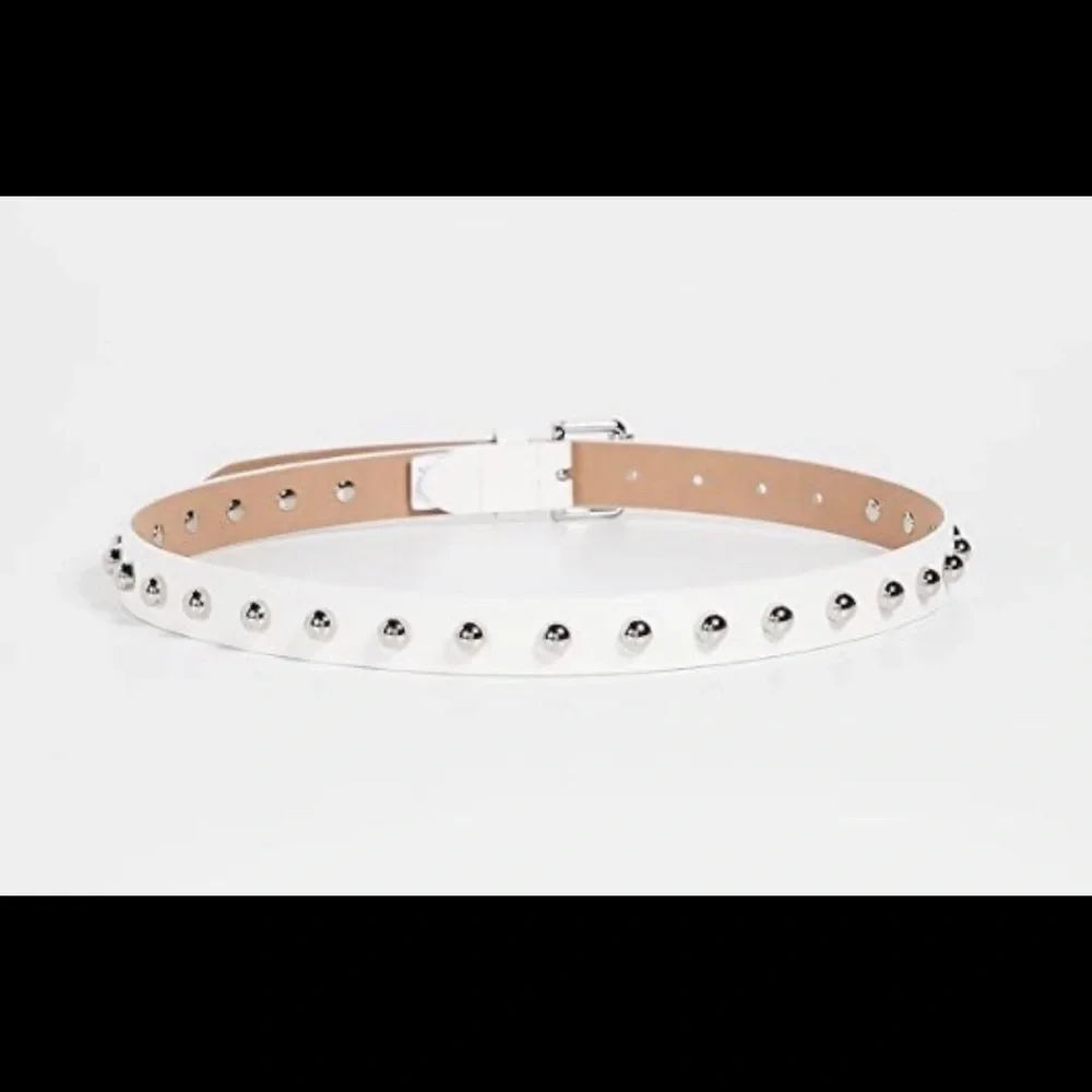 REBECCA Minkoff White Leather studded Belt Large L